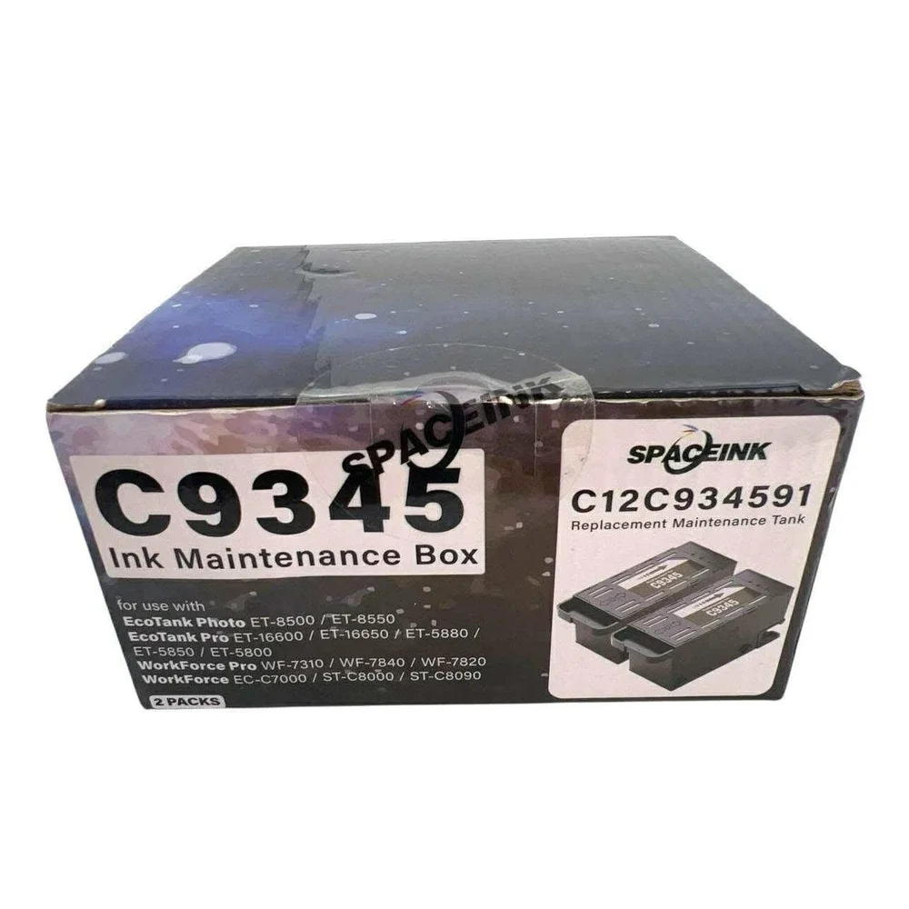 SpaceInk C9345 C12C934591 Ink Maintenance Box Replacement Tank 2 Pack NIB